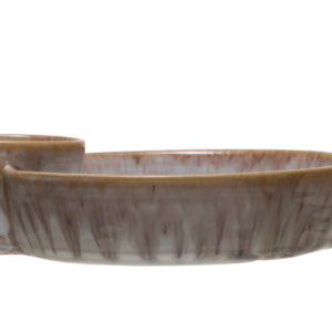 stoneware serving dish with sections